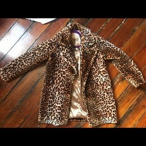 Faux Leopard Print Coat